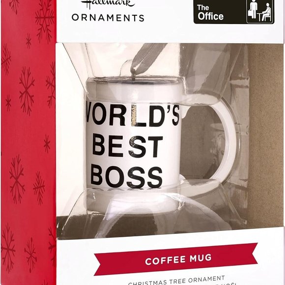 The Office Dunder Mifflin World's Best Boss Mug Hallmark Christmas Ornament NEW - Picture 8 of 8